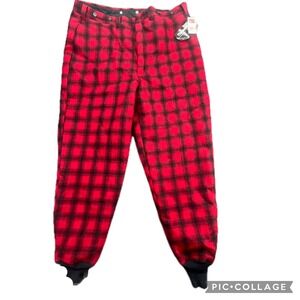 Woolrich Men's Red Black Plaid Insulated Thermal Winter Pants New w Tags Size 44